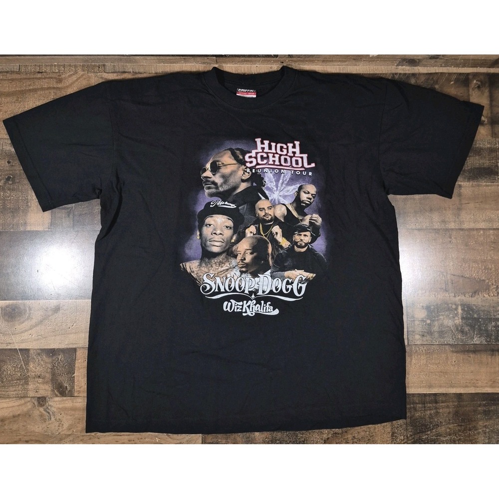 High School Reunion Tour T-Shirt Mens XL Black Snoop Dogg Wiz Khalifa Hip Hop